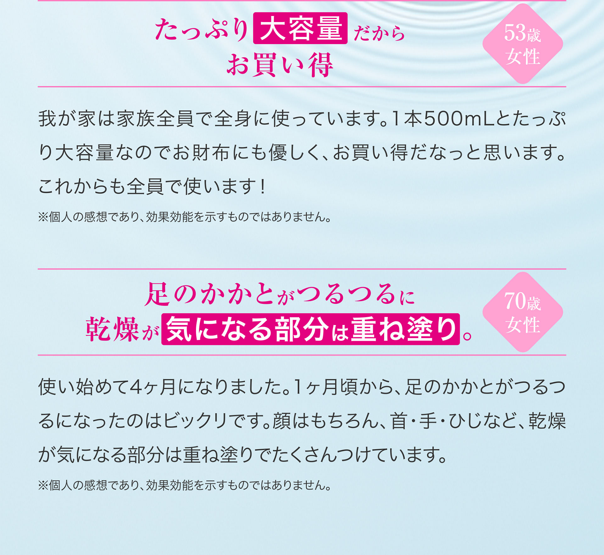 たっぷりだからお買い得