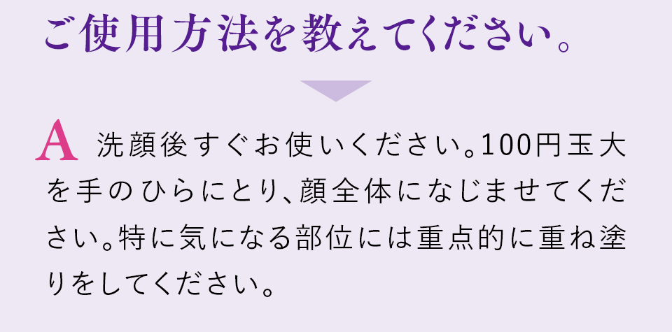 Q1ご使用方法を教えてください。