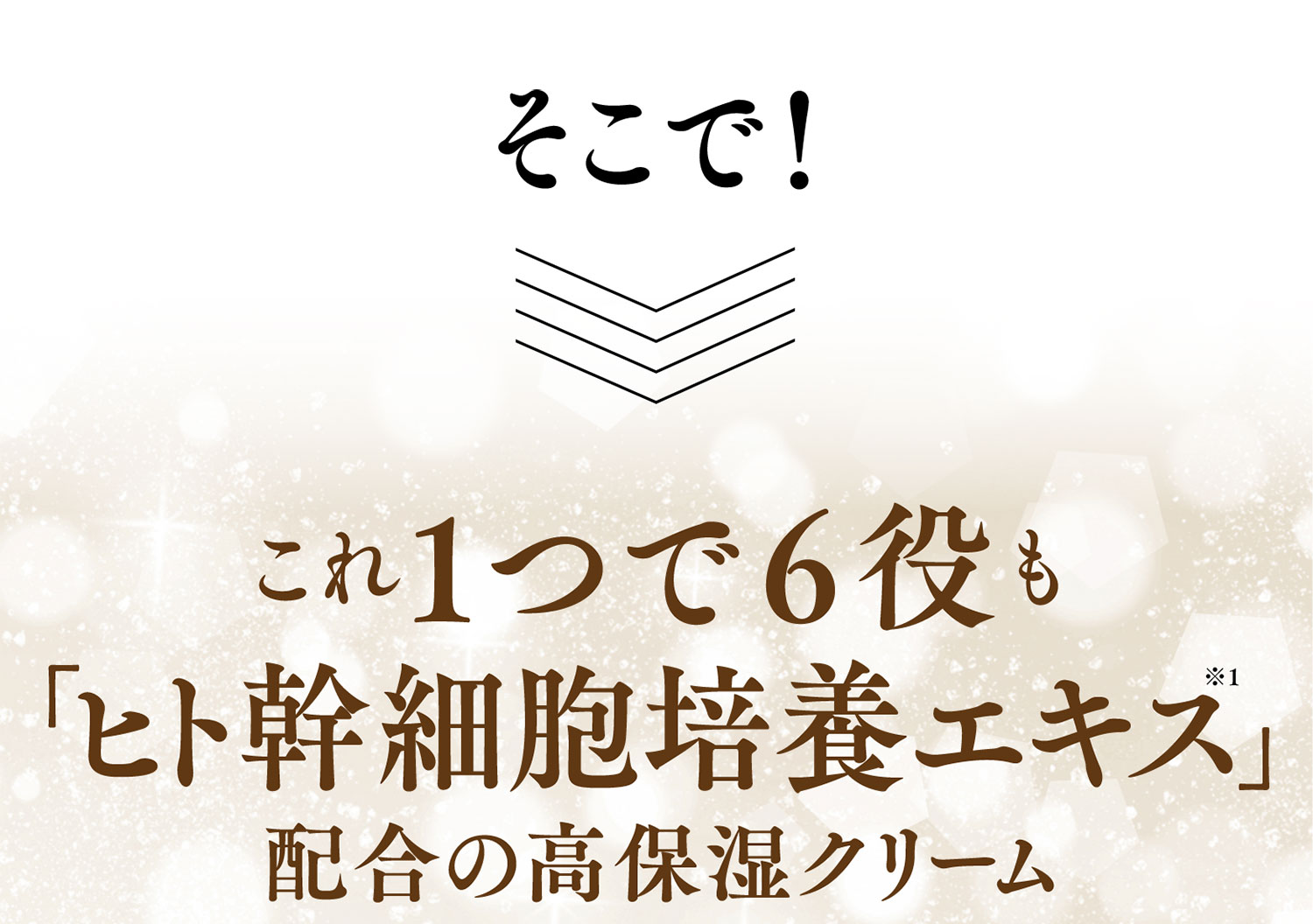 そこで！これ１つで６役も「ヒト幹細胞培養エキス」配合の高保湿クリーム